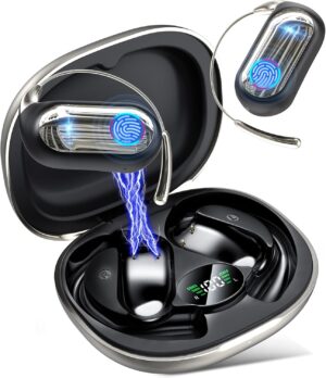 AI Translation Earbuds, 168 Languages Bluetooth 5.4 Headphones Translator, 4-in-1 Smart Mode Touch Screen Real-Time