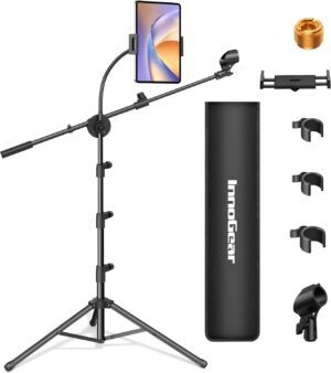 Mic Stand 6 in 1 Microphone Stand Floor with Tablet Phone Holder